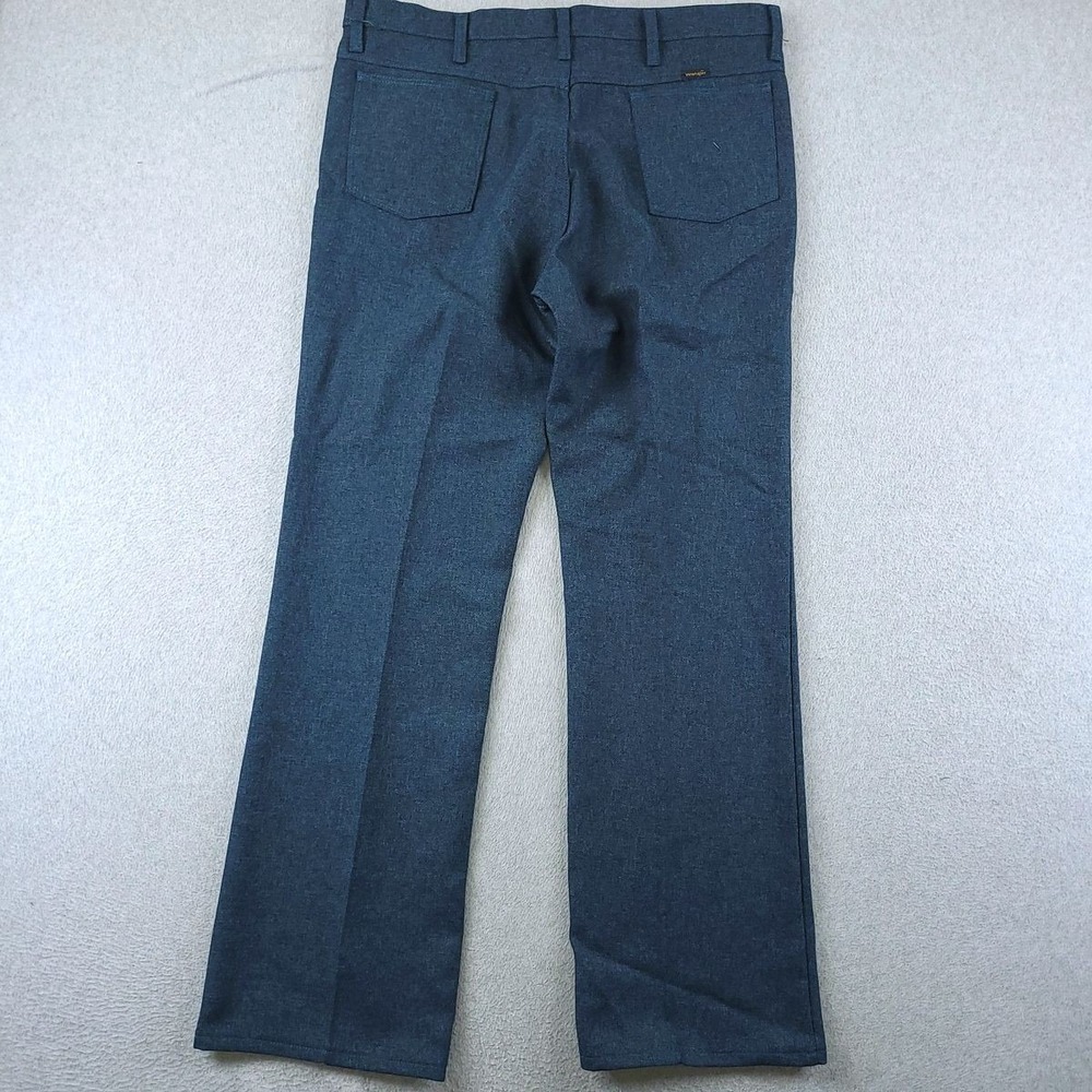 Wrangler Wrancher Dress Jeans Mens 38x32 Heather Blue Slim Fit Bootcut Pants - Picture 8 of 10